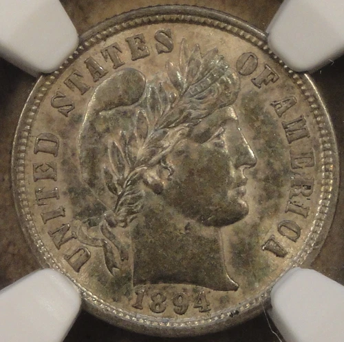 1894 Barber Dime 10c NGC Certified AU58