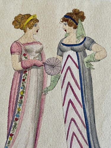 SIX Vintage Hand-Col Regency Fashion Plates Edizioni Falteri Florence Phillips - Picture 9 of 15