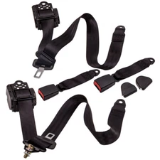 2x 3 Point Safety Seat Belt Straps Heavy Duty Car Truck Adjustable Retractable
