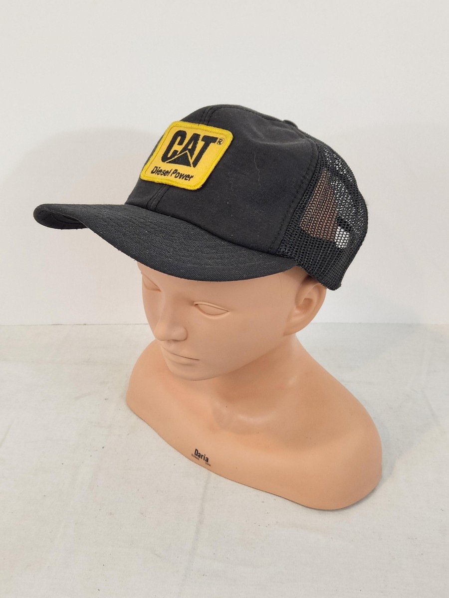 CAT Diesel Power Trucker Hat/Cap ca 1980, Vintage, Black