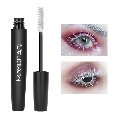 White Mascara for Eyelashes, Waterproof Colored Mascara Long Lasting Smudgeproof