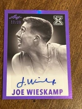 JOE WIESKAMP 2021-22 Leaf Memories 1960 PURPLE Autograph #12/20 TIMBERWOLVES