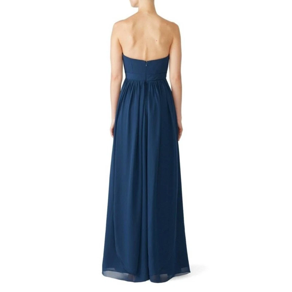 Jenny Yoo Aidan шифоновое темно-синий платье официальный вечернее платье - размер 8 - Изображение 2 из 4