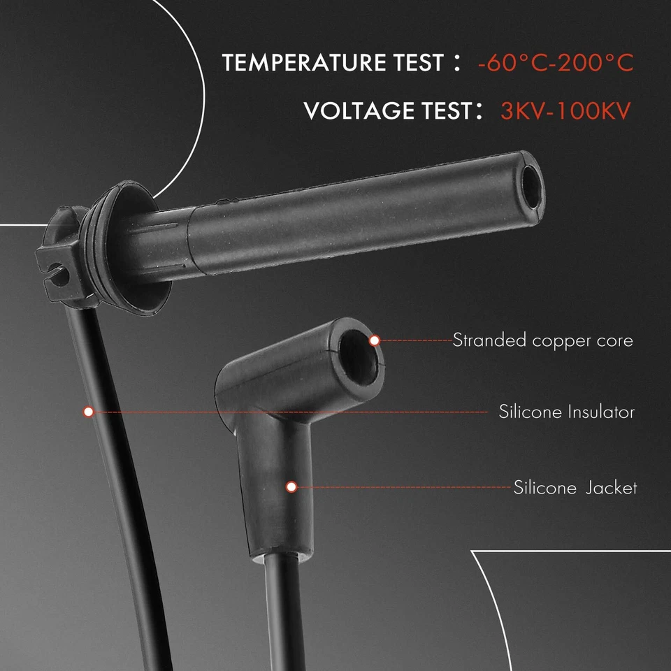 Juego de 4 cables de bujía para Chrysler Cirrus 2000 Dodge Neon Stratus Plymouth 2,0 L Foto 4 de 4