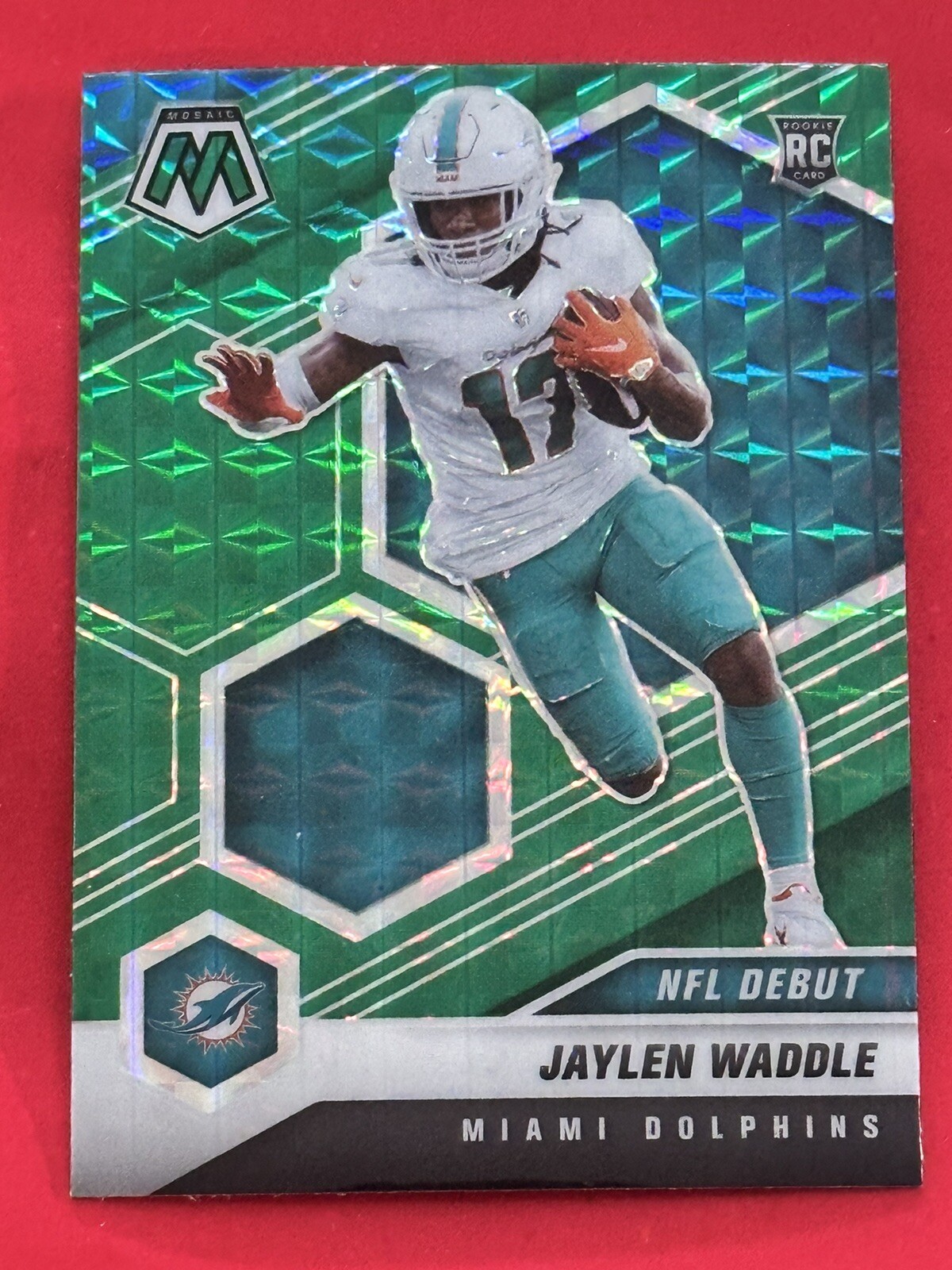 JAYLEN WADDLE 2021 MOSAIC NFL DEBUT ROOKIE GREEN DOLPHINS #248 RC Q0466