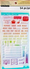 Menu Food Words Planner Clear Stamp & Stencil Set by Recollections 501848 NEW