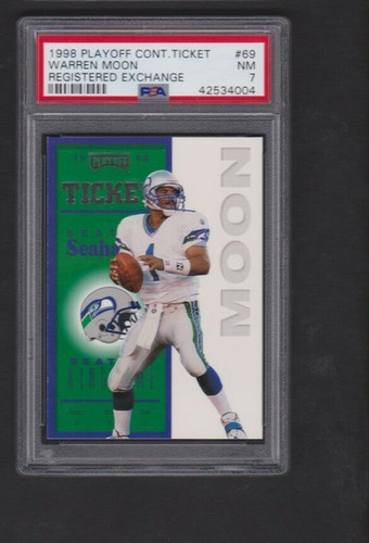 Warren Moon [Registered Exchange] #69 1998 Playoff Contenders Ticket card