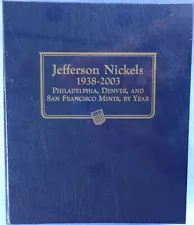 Whitman Classic Coin Album Jefferson Nickels 1938-2003, New.