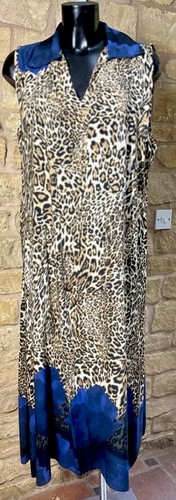 Designed & Made In Italy Ladies Leopard Flower Print Boho Dress 1 Size 8-16 - Picture 4 of 5