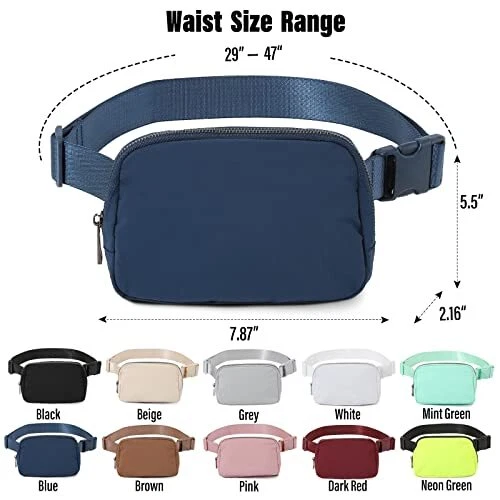 Belt Bag Fanny Pack Crossbody Bags for Women Men, Everywhere Belt Bags Blue