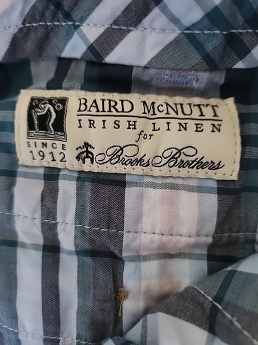 Baird MCNutt & Brooks Brothers Shorts Mens Size 34 Blue Irish Linen & Cotton - Picture 2 of 6