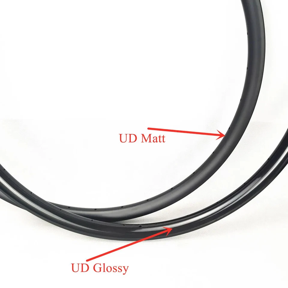 Llanta de carbono para bicicleta de carretera 700C 26 mm de ancho tubular V llanta de freno de disco de freno mate/brillante Foto 2 de 3