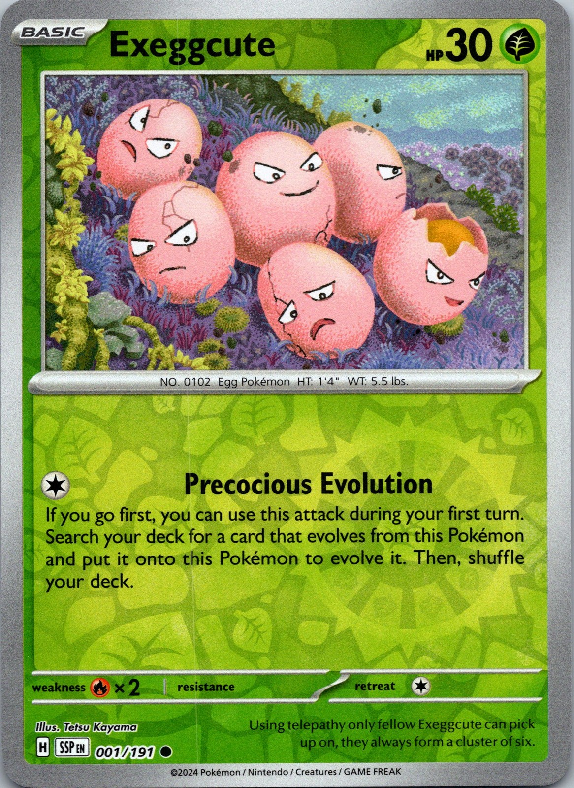 Exeggcute - Reverse Holo Common SV08: Surging Sparks 001/191 NM