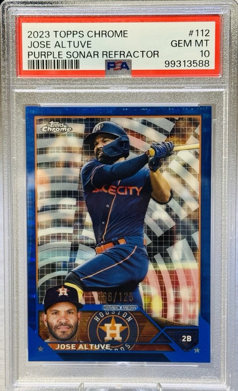 JOSE ALTUVE 2023 Topps Chrome Blue Sonar Refractor /125 #PSA 10 GEM MINT #ERROR!