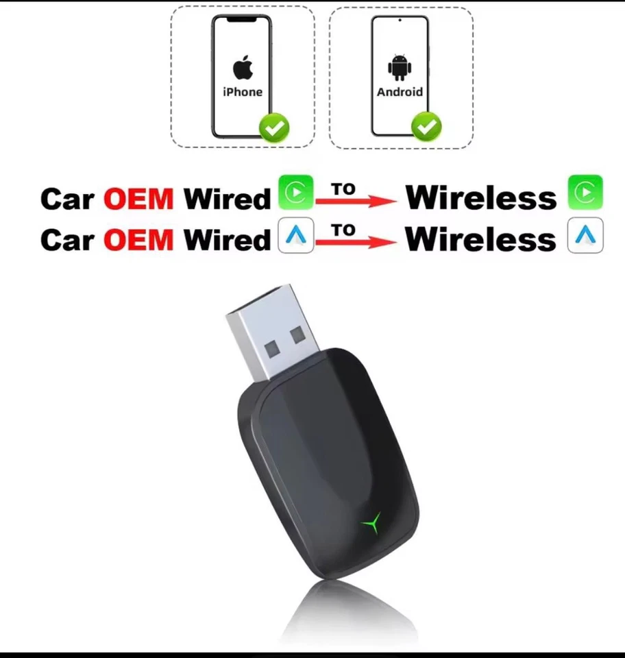 Wireless CarPlay Android Auto Adapter 2 in1 (Stick,USB Adapter) - Bild 2 von 4