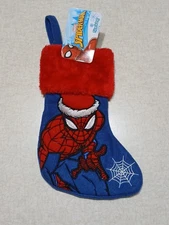 Spiderman Mini Christmas Stocking 8" Blue Red Ruz