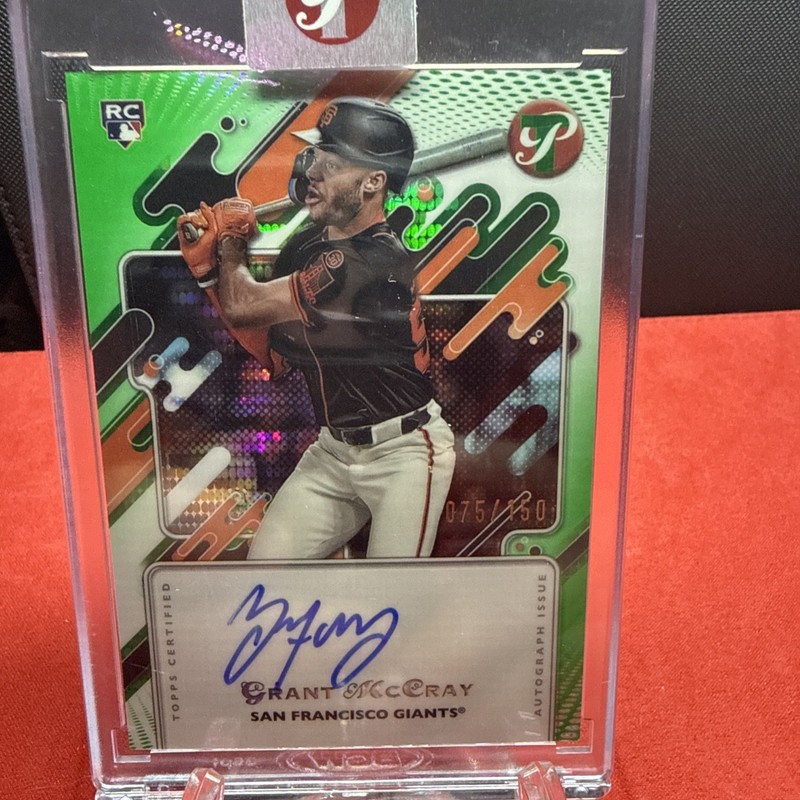 2025 Topps Pristine Encased Grant McCray Green Refractor Autograph /150