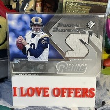 2004 UD SPx SWATCH SUPREMACY MARC BULGER GAME WORN JERSEY SW-MB ST LOUIS RAMS