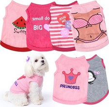 6 Pieces Small Puppy Shirts for Boy Dog Clothes Pet Dogs T Shirt Chihuahua Cl...
