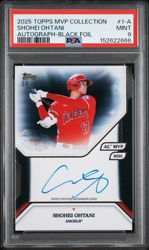 2025 Topps MVP Shohei Ohtani ON CARD AUTO Black Foil /10 SSP PSA 9 POP 1 🔥
