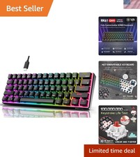 Versatile RK61 RGB Mechanical Gaming Keyboard - Hot-Swappable Red Switch Design