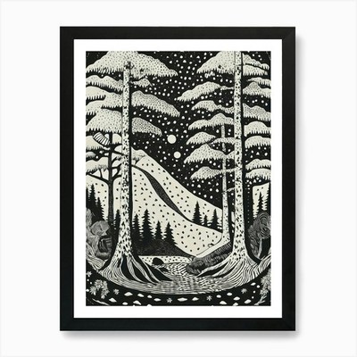 Ein alter lebendiger Kiefernwald mit S gerahmtes Wandbild Poster Leinwanddruck Bild