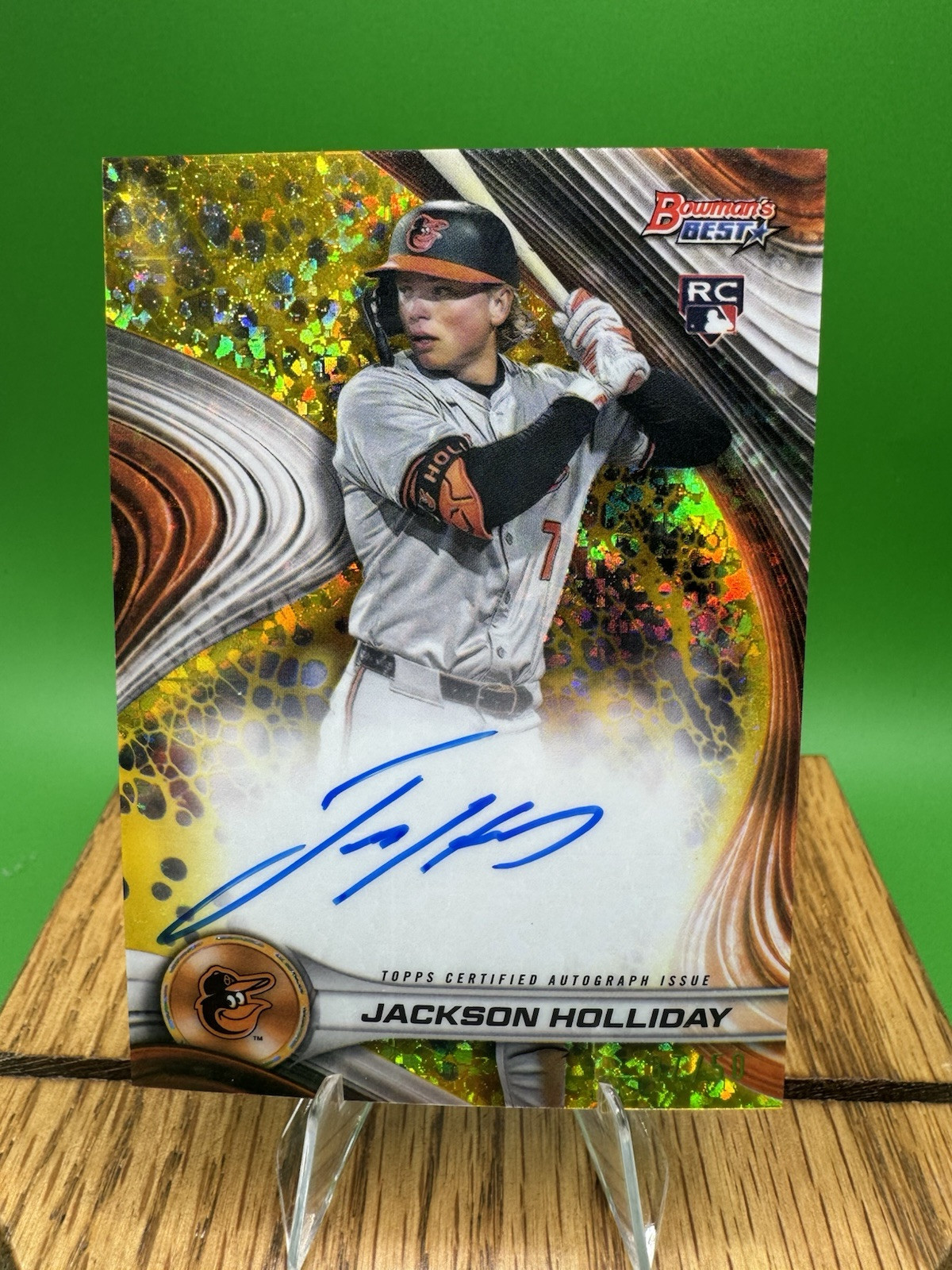 2024 Jackson Holliday GOLD MINI DIAMONDS AUTO /50. Bowman’s Best. SSP 37/50 (RC)