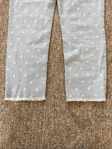 LC Lauren Conrad Skinny Crop Jeans Women's Blue Polka Dot Frayed Hem Low Rise 12 - Picture 9 of 10