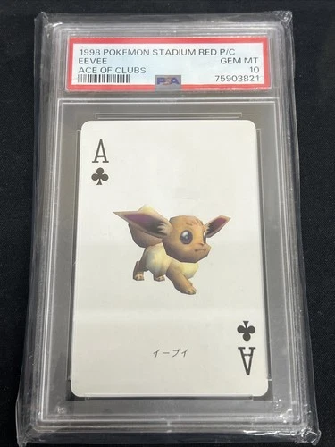 PSA 10 GEM MINT 1998 POKEMON STADIUM RED VERSION PLAYING CARDS EEVEE
