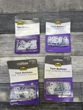 LOT OF 4 M-D Building Products Screen Frame Turn Buttons 5/16", 8 Pieces Each.