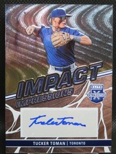 TUCKER TOMAN 2023 ELITE IMPACT IMPRESSIONS RC AUTO BLUE JAYS