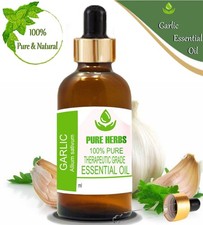 Vidrio de aceite esencial natural 100 % puro Allium Sativum y ajo de hierbas puras