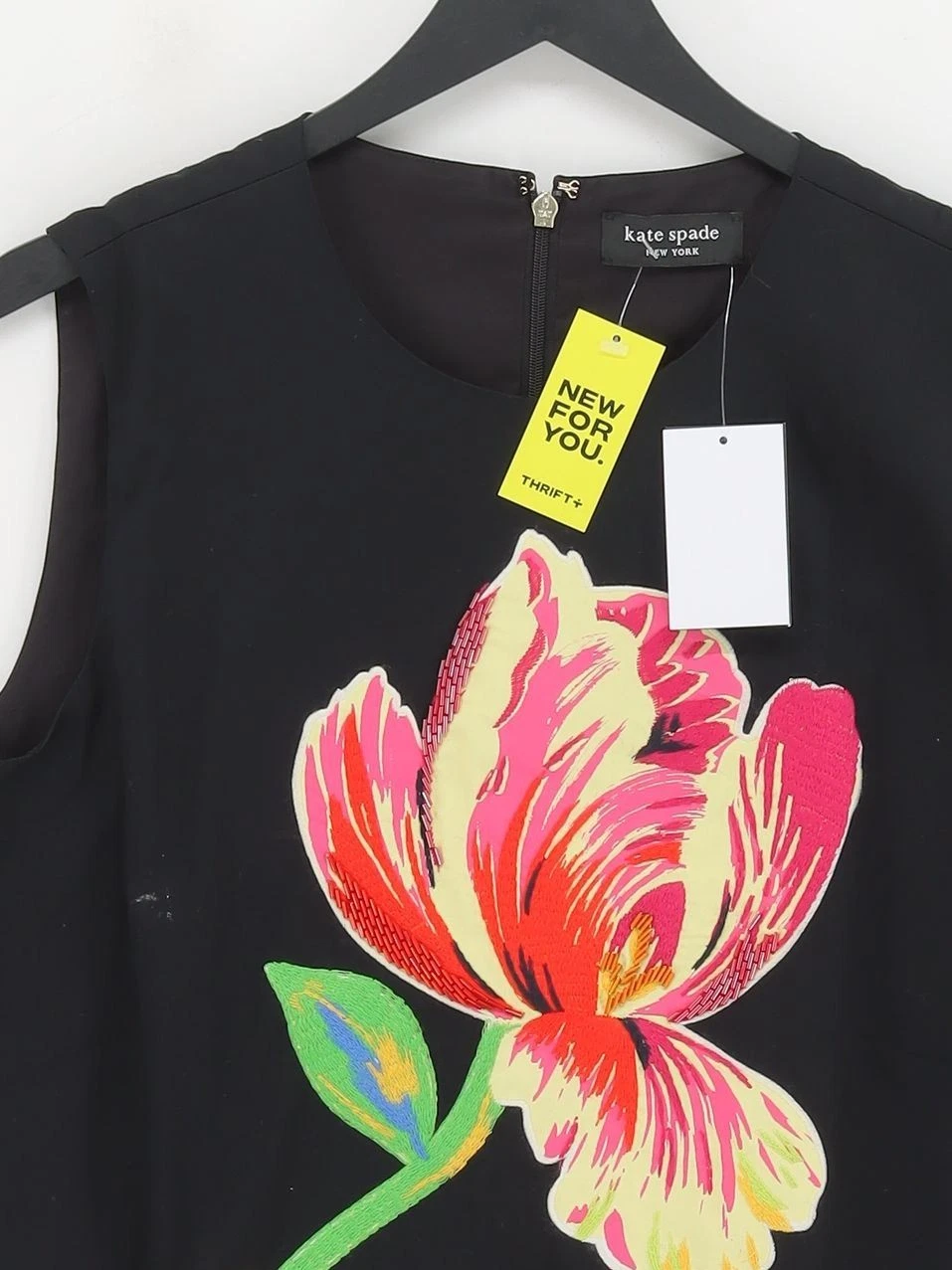 Abito midi donna Kate Spade UK 10 cotone nero nuovo con etichette