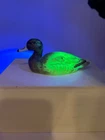 Fenton Hand Painted Mallard Duck Figurine, Signed by Artist S. Smith, I glow
