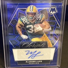 MARSHAWN LLOYD 2025 Panini Mosaic Scripts Blue No Huddle Prizm Auto