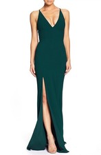 Dress The Population 1437-3053 Iris Slit Crepe Gown SZ XS  198 Pine