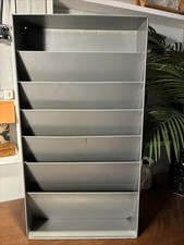 VTG MCM Metal Industrial lit-ning Paper File Wall Organizer 5 slot
