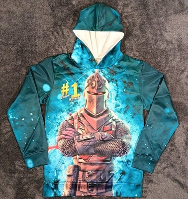 Fortnite Hoodie Sweatshirt Youth XL Green Blue Victory Royale Lightweight 3D