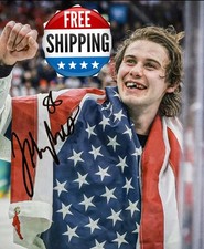 Framed Team USA Hockey Jack Hughes  8x10 Photo Autograph REPRINT Free Shipping 
