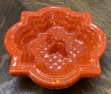 Vintage MCM Orange Speckled Ceramic Large Ashtray