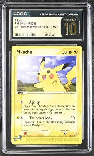 CGC 10 PRISTINE Pikachu 2004 EX Team Magma Vs Aqua 43/95 Pokemon Card