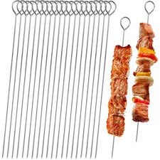 20 PCS BBQ Metal Skewers Stainless Steel,air Fryer skewers 7.87''/20cm Silver