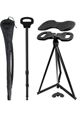 ALEVMOOM Folding Walking Cane with seat for Men & Women,2-in-1 Adjustable