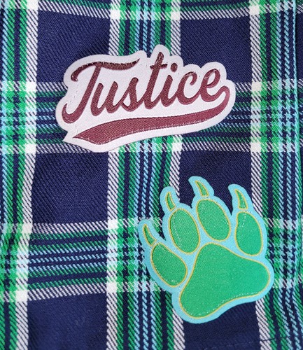 Justice Stranger Things Plaid Skirt Lined Girls Size Small 7-8 Green Plaid Patch - Picture 2 of 10