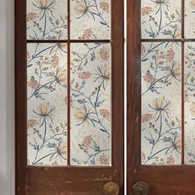 Romantisch Blumen Fenster Privatsphäre Film Buntes Mattiert Statisch Haften Glas - Bild 1 von 4
