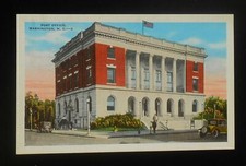 1930s Post Office Old Cas Washington NC Beaufort Co Postcard North Carolina