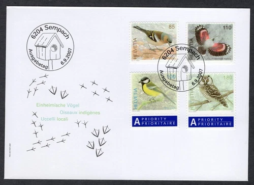 FAUNA BIRDS 2007 SWITZERLAND FDC