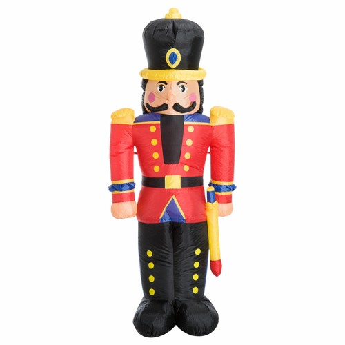 6' Tall Inflatable Christmas Nutcracker Toy Soldier Outdoor Lighted Yard Decor - 第 1/5 張圖片