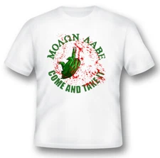 Molon labe zombie bird finger black or white tee 2nd amendment gun ar15
