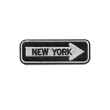 New York Road Sign Embroidered Iron On Patch DIY Applique